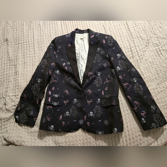 Zadig & Voltaire Victor Tattoo Print Blazer - Picture 2 of 12